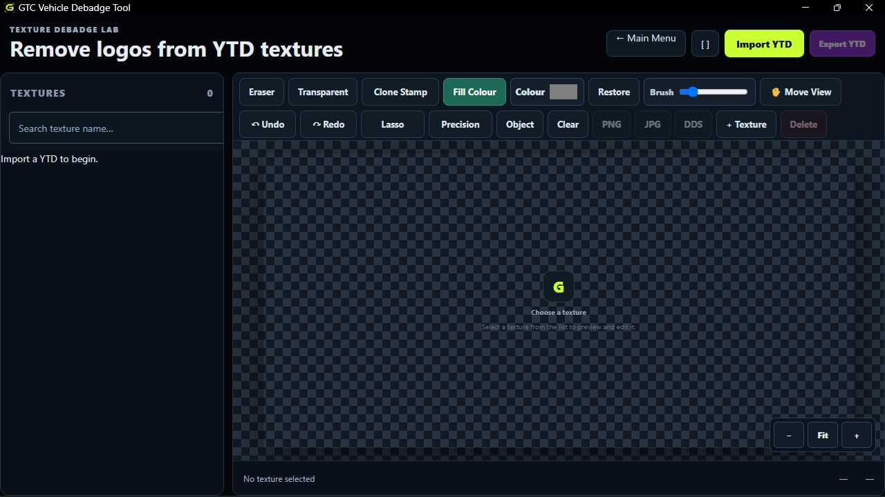 GTC FiveM vehicle texture debadge tool